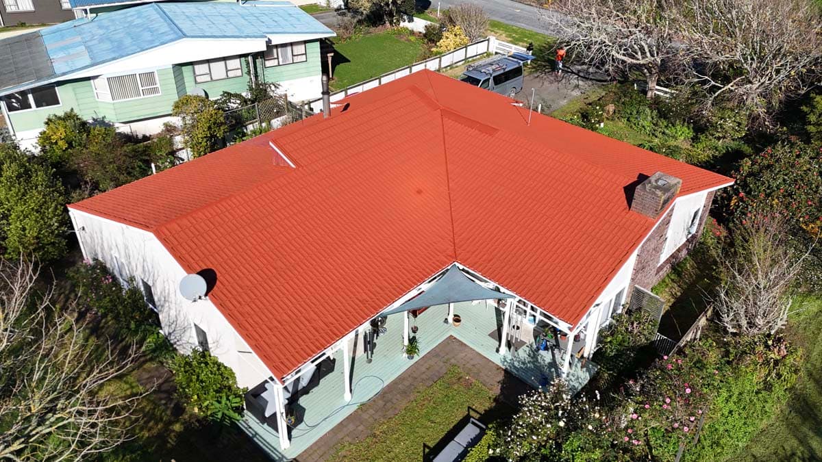 Tile roof restoration — Decramastic — after