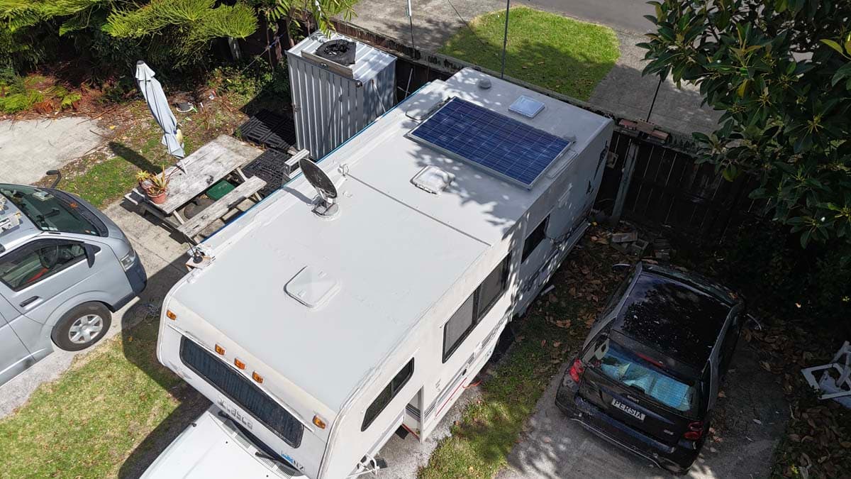 Roof coating job — metal roof — after