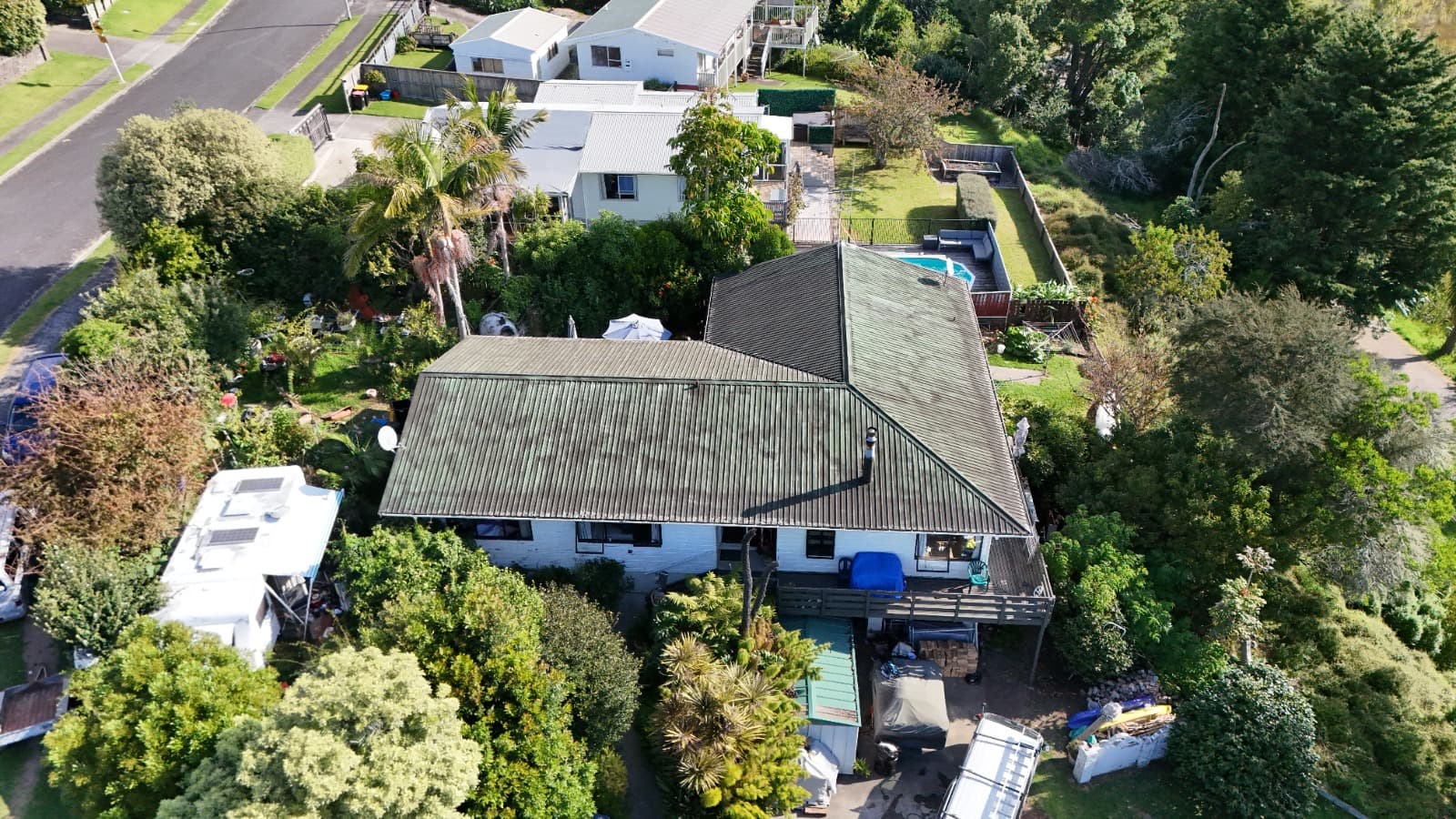 Moss removal and coating — before