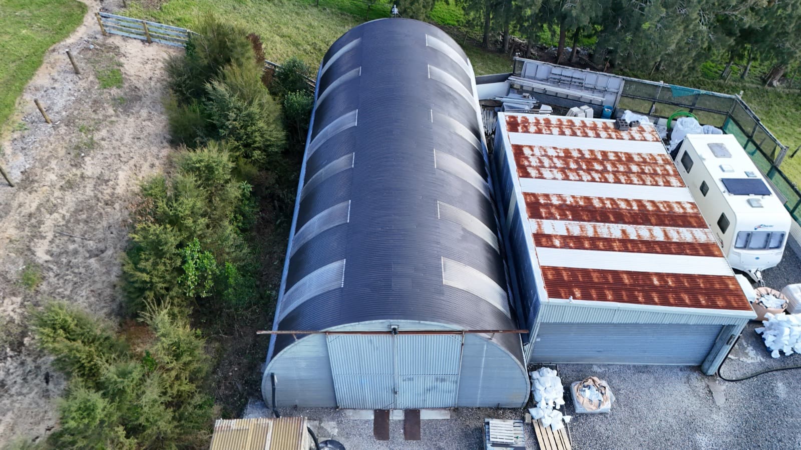 Tile roof before and after coating — after